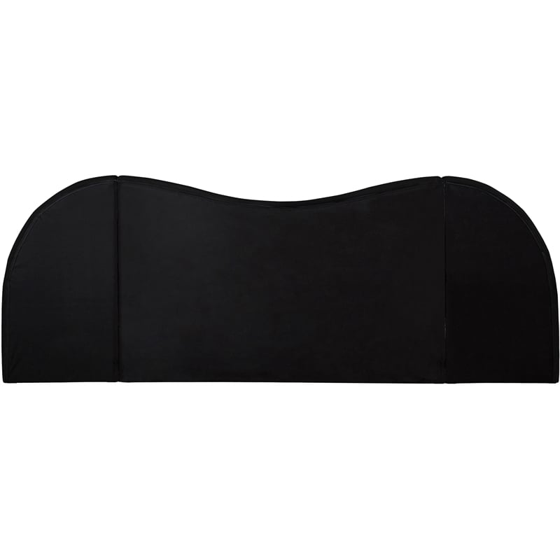 Bowery Hill Contemporary Black Linen Textured Fabric Queen Bed