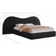 Bowery Hill Contemporary Black Linen Textured Fabric Queen Bed