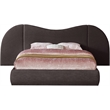 Bowery Hill Contemporary Brown Linen Textured Fabric King Bed