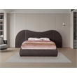Bowery Hill Contemporary Brown Linen Textured Fabric King Bed