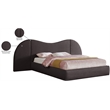Bowery Hill Contemporary Brown Linen Textured Fabric King Bed