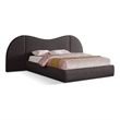 Bowery Hill Contemporary Brown Linen Textured Fabric King Bed