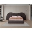 Bowery Hill Contemporary Brown Linen Textured Fabric Queen Bed