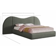 Bowery Hill Contemporary Olive Green Linen Textured Fabric King Bed