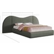 Bowery Hill Contemporary Olive Green Linen Textured Fabric Queen Bed