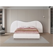 Bowery Hill Contemporary White Linen Textured Fabric King Bed