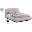 Bowery Hill Contemporary Grey Chenille Durable Fabric King Bed