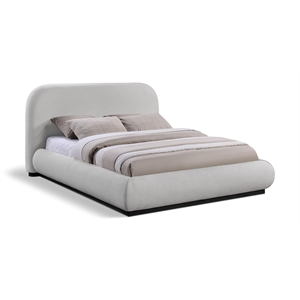 Bowery Hill Contemporary Grey Chenille Durable Fabric King Bed