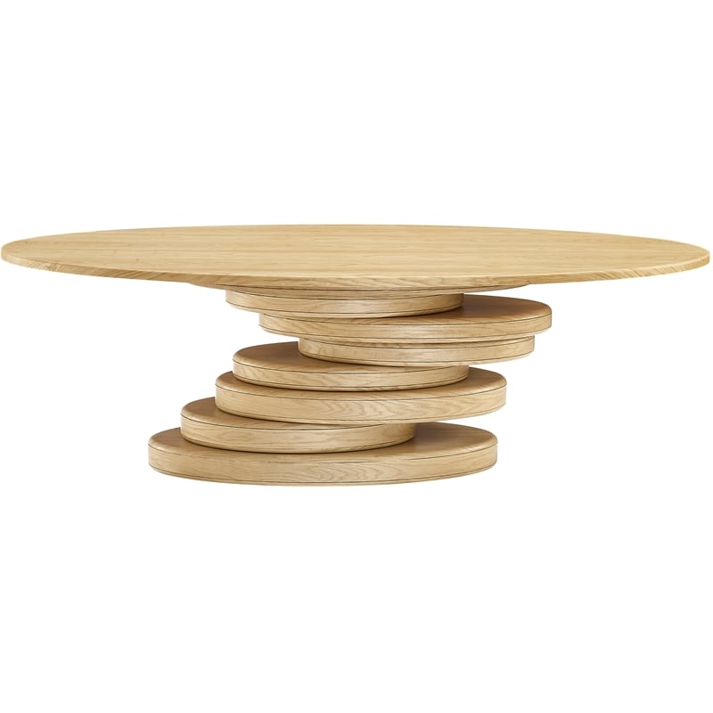 Bowery Hill Modern / Contemporary Rich Oak Wood Veneer Dining Table