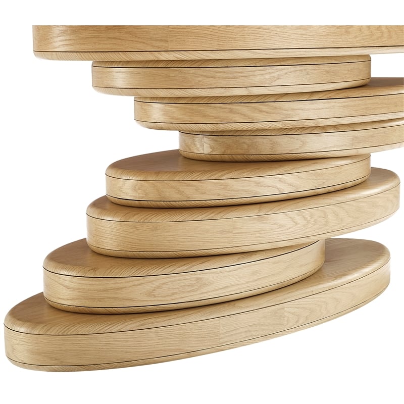Bowery Hill Modern / Contemporary Rich Oak Wood Veneer Dining Table