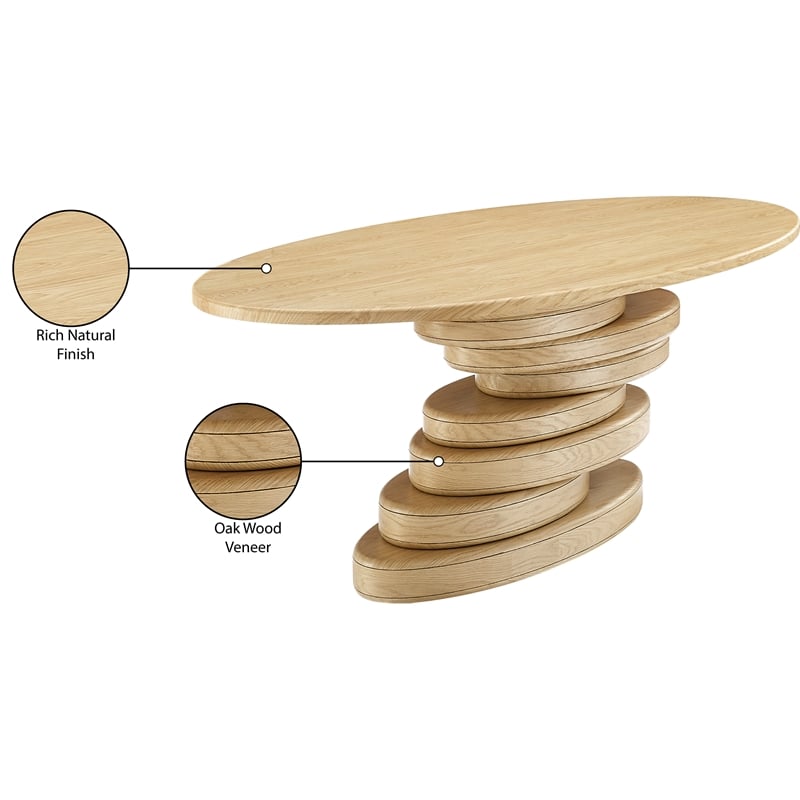Bowery Hill Modern / Contemporary Rich Oak Wood Veneer Dining Table