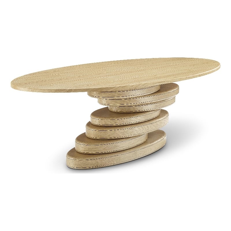 Bowery Hill Modern / Contemporary Rich Oak Wood Veneer Dining Table