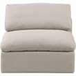 Bowery Hill Contemporary Linen Fabric Armless Chair in Beige