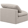 Bowery Hill Contemporary Linen Fabric Armless Chair in Beige