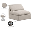 Bowery Hill Contemporary Linen Fabric Armless Chair in Beige