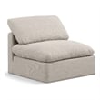 Bowery Hill Contemporary Linen Fabric Armless Chair in Beige