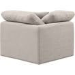 Bowery Hill Contemporary Linen Durable Fabric Corner Chair in Beige