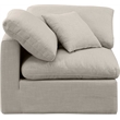 Bowery Hill Contemporary Linen Durable Fabric Corner Chair in Beige