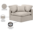 Bowery Hill Contemporary Linen Durable Fabric Corner Chair in Beige