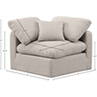 Bowery Hill Contemporary Linen Durable Fabric Corner Chair in Beige