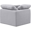 Bowery Hill Contemporary Linen Durable Fabric Corner Chair in Gray