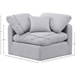 Bowery Hill Contemporary Linen Durable Fabric Corner Chair in Gray