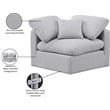 Bowery Hill Contemporary Linen Durable Fabric Corner Chair in Gray