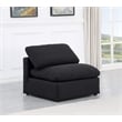 Bowery Hill Contemporary Linen Fabric Armless Chair in Black