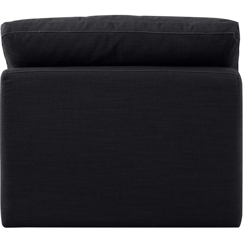 Bowery Hill Contemporary Linen Fabric Armless Chair in Black