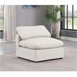 Bowery Hill Contemporary Vegan Leather Armless Chair in Cream