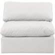 Bowery Hill Contemporary Vegan Leather Armless Chair in Cream