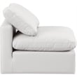 Bowery Hill Contemporary Vegan Leather Armless Chair in Cream