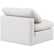 Bowery Hill Contemporary Vegan Leather Armless Chair in Cream