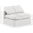 Bowery Hill Contemporary Vegan Leather Armless Chair in Cream