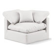 Bowery Hill Contemporary Vegan Leather Corner Chair in Cream
