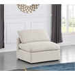 Bowery Hill Contemporary Durable Fabric Armless Chair in Cream