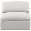 Bowery Hill Contemporary Durable Fabric Armless Chair in Cream
