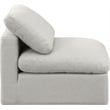 Bowery Hill Contemporary Durable Fabric Armless Chair in Cream