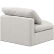 Bowery Hill Contemporary Durable Fabric Armless Chair in Cream