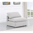 Bowery Hill Contemporary Durable Fabric Armless Chair in White