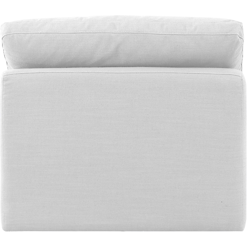 Bowery Hill Contemporary Durable Fabric Armless Chair in White
