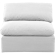 Bowery Hill Contemporary Durable Fabric Armless Chair in White