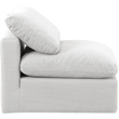 Bowery Hill Contemporary Durable Fabric Armless Chair in White