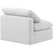 Bowery Hill Contemporary Durable Fabric Armless Chair in White