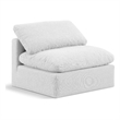 Bowery Hill Contemporary Durable Fabric Armless Chair in White