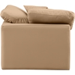 Bowery Hill Modern / Contemporary Vegan Leather Corner Chair in Tan