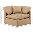 Bowery Hill Modern / Contemporary Vegan Leather Corner Chair in Tan