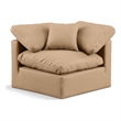 Bowery Hill Modern / Contemporary Vegan Leather Corner Chair in Tan