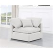 Bowery Hill Contemporary Durable Fabric Corner Chair in White