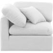 Bowery Hill Contemporary Durable Fabric Corner Chair in White